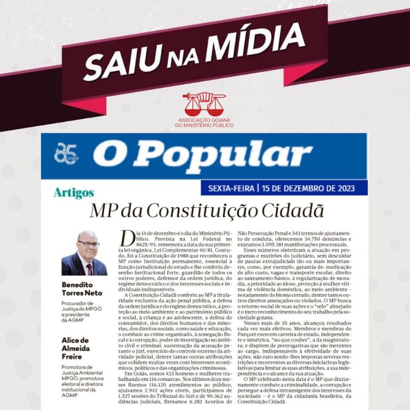 Artigo em O Popular